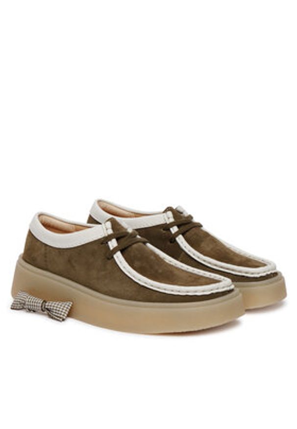 Clarks Półbuty Torview W 26186676 Zielony. Kolor: zielony. Materiał: skóra, zamsz