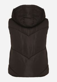 Born2be - Czarna Klasyczna Kamizelka z Pikowanymi Przeszyciami i Kapturem Ollera. Okazja: na co dzień. Typ kołnierza: kaptur. Kolor: czarny. Materiał: jeans. Styl: klasyczny #5