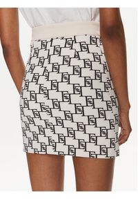 Elisabetta Franchi Spódnica mini GO-S03-41E2-V250 Écru Regular Fit. Materiał: syntetyk