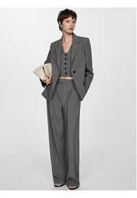 mango - Mango Marynarka Bowery 77014767 Szary Loose Fit. Kolor: szary. Materiał: syntetyk, wiskoza #2