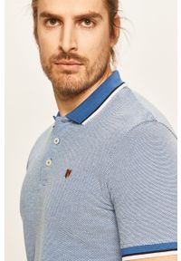 Premium by Jack&Jones - Polo. Okazja: na co dzień. Typ kołnierza: polo. Kolor: niebieski. Materiał: dzianina. Długość: krótkie. Styl: casual #5