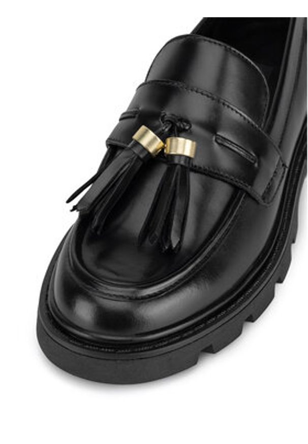 Gino Rossi - GINO ROSSI Loafersy SIMON-115856 Czarny. Kolor: czarny. Materiał: skóra