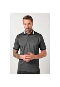 JAY-PI - Męska Koszulka polo golf rękaw 1/2 QuickDry TwoTone do rozm. 7XL. Typ kołnierza: polo, golf. Kolekcja: plus size. Kolor: czarny. Materiał: materiał, poliester, bawełna. Styl: sportowy