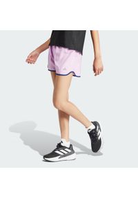 Adidas - Szorty Run It. Kolor: różowy. Materiał: materiał. Sport: bieganie