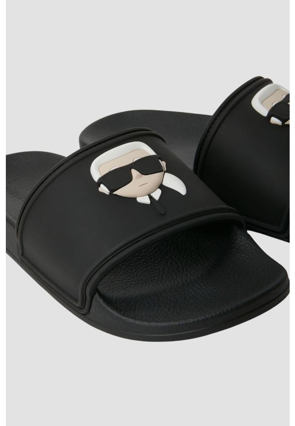 Karl Lagerfeld - KARL LAGERFELD Czarne klapki damskie KONDO 2.0 Karl NFT, Rozmiar 37. Kolor: czarny