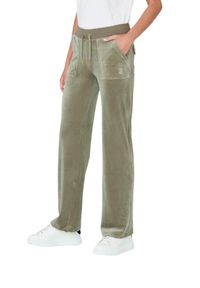 Juicy Couture - JUICY COUTURE Zielone damskie spodnie Del Ray, Rozmiar S. Kolor: zielony. Materiał: poliester, welur. Wzór: haft #7