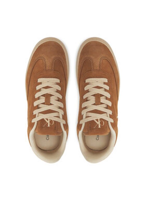 Calvin Klein Jeans Sneakersy Classic Cupsole Laceup Wt Wm YW0YW01833 Brązowy. Kolor: brązowy. Materiał: zamsz, skóra