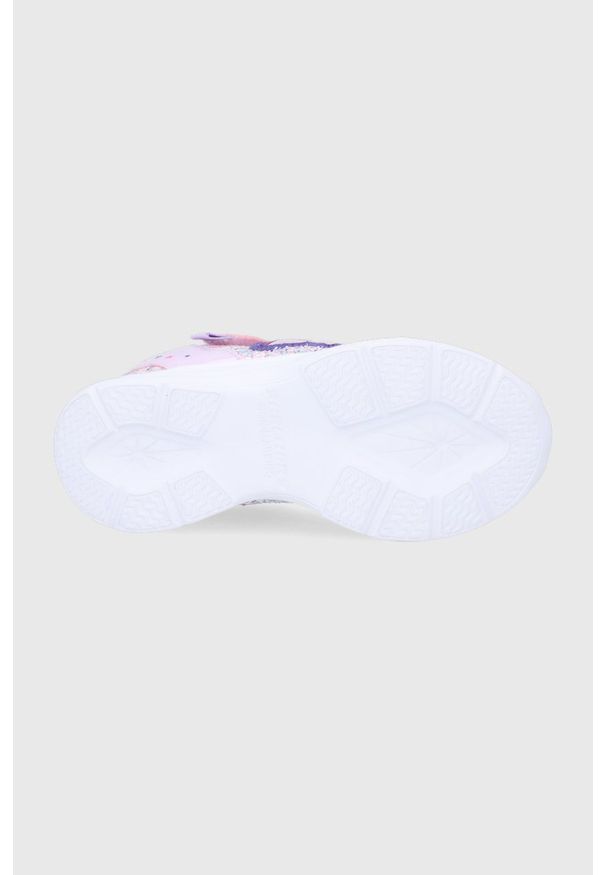 skechers - Skechers Buty dziecięce kolor różowy. Nosek buta: okrągły. Zapięcie: rzepy. Kolor: różowy. Materiał: guma. Szerokość cholewki: normalna