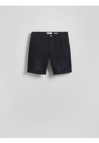 Reserved - Szorty slim fit z zakładkami - czarny. Kolor: czarny. Materiał: denim