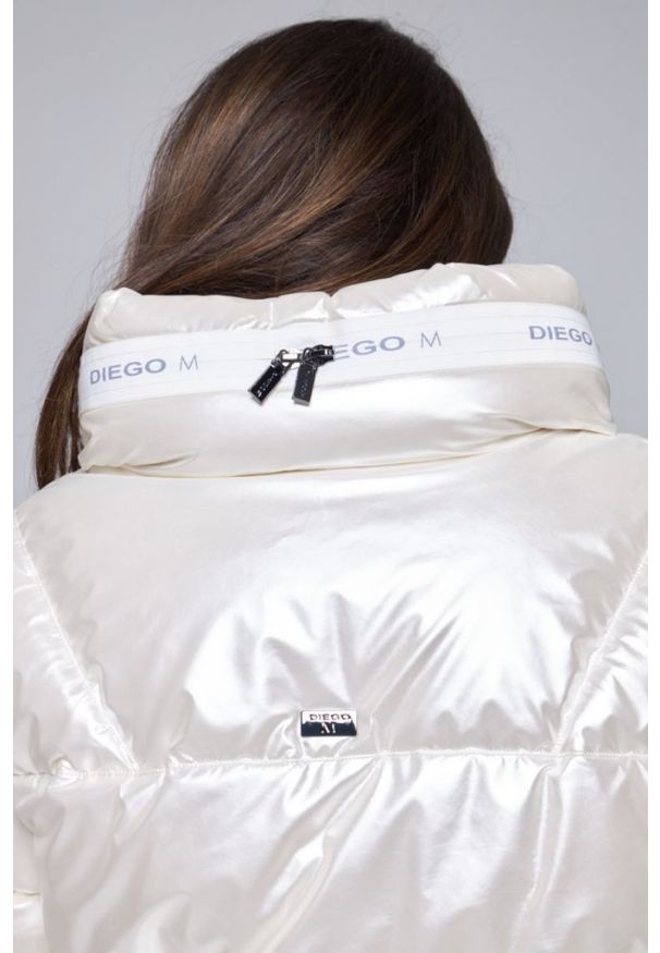 DIEGO M Ecru kurtka puchowa damska, Rozmiar 42 EU - 46 IT. Kolor: biały. Materiał: puch