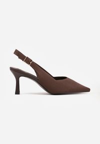 Renee - Brązowe Plecione Sandały na Szpilce Savapheme. Zapięcie: sprzączka. Kolor: brązowy. Obcas: na szpilce. Styl: elegancki, klasyczny #4
