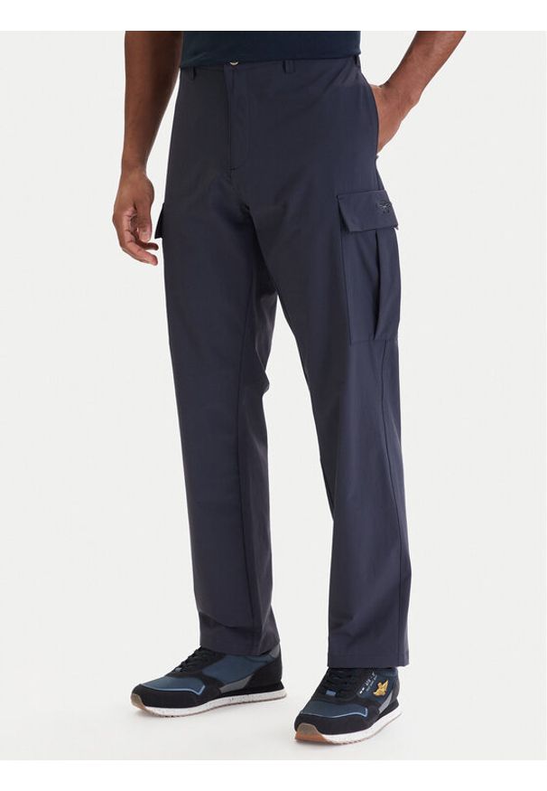 Aeronautica Militare Spodnie cargo 261PA1709UCT04291 Granatowy Comfort Fit. Kolor: niebieski. Materiał: syntetyk