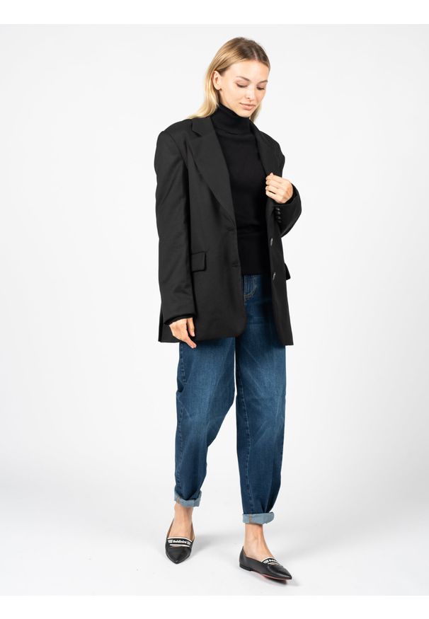 Silvian Heach Marynarka "Thomasin" | PGA22261GC | Thomasin | Kobieta | Czarny. Okazja: na co dzień. Kolor: czarny. Materiał: wiskoza, poliester, elastan. Styl: casual