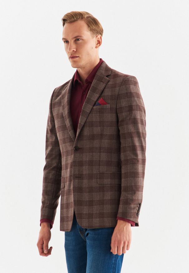 Pako Lorente - PAKO LORENTE – Marynarka męska P22WP-3X-031-D-S. Okazja: na co dzień. Materiał: wełna. Styl: casual