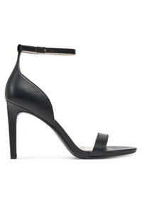 Calvin Klein Sandały Heel Sandal 90 - Lth HW0HW02337 Czarny. Kolor: czarny. Materiał: skóra