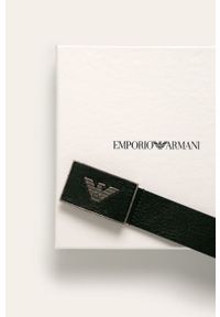 Emporio Armani - Pasek skórzany Y4S196.YDC0G. Kolor: czarny. Materiał: skóra #2