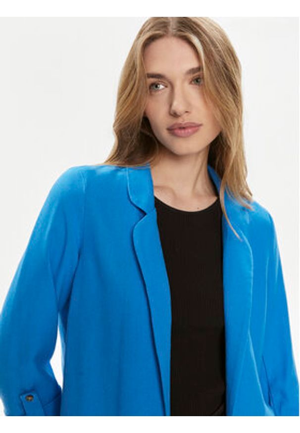Vero Moda Marynarka Jesmilo 10279700 Niebieski Regular Fit. Kolor: niebieski. Materiał: wiskoza, len