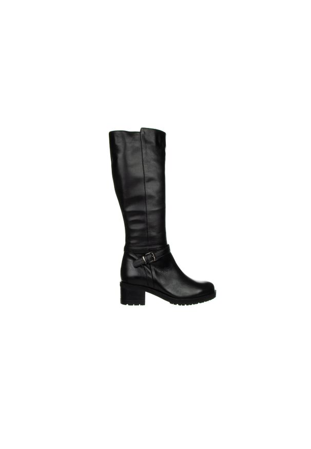 Kozaki Bayla-161 077 43575 Black 161734, Czarny, Skóra naturalna - 37. Zapięcie: klamry. Kolor: czarny. Materiał: skóra. Szerokość cholewki: normalna. Sezon: zima, jesień. Styl: klasyczny