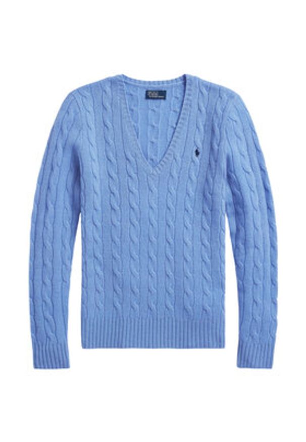 Polo Ralph Lauren Sweter 211910422004 Niebieski Regular Fit. Typ kołnierza: polo. Kolor: niebieski. Materiał: wełna