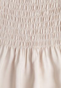 Renee - Beżowa Bawełniana Sukienka na Ramiączkach z Gumką w Pasie o Rozkloszowanym Kroju Holfea. Okazja: na spacer, na co dzień, do pracy. Kolor: beżowy. Materiał: bawełna. Długość rękawa: na ramiączkach. Sezon: lato. Typ sukienki: rozkloszowane, proste. Styl: casual, elegancki, klasyczny #8