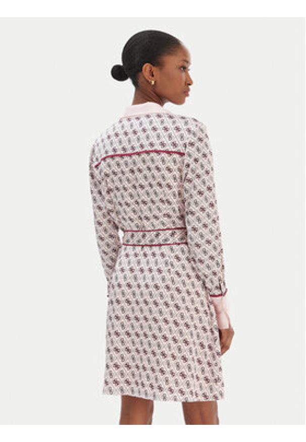 Guess Sukienka koszulowa W6RK90 WF1T2 Różowy Regular Fit. Kolor: różowy. Materiał: syntetyk. Typ sukienki: koszulowe