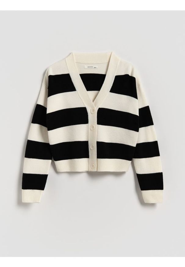 Reserved - Rozpinany kardigan z wiskozą - wielobarwny. Materiał: wiskoza