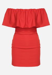 Born2be - Czerwona Dopasowana Sukienka Koktajlowa Hiszpanka Vices Awilisa. Typ kołnierza: dekolt hiszpanka. Kolor: czerwony. Sezon: lato. Styl: wizytowy #7