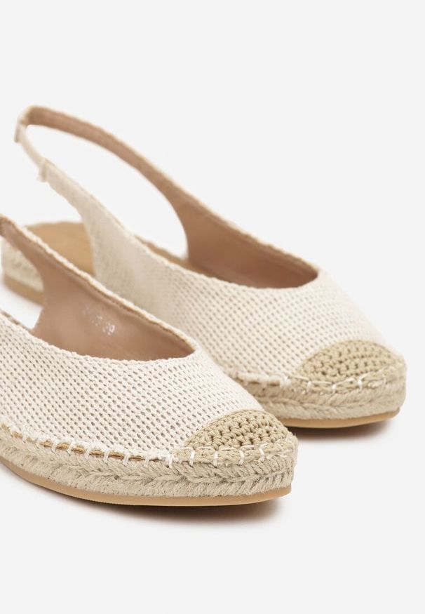 Born2be - Beżowe Sandały Espadryle z Plecionką z Odkrytą Piętą Nelazina. Okazja: na co dzień. Nosek buta: otwarty. Kolor: beżowy. Materiał: materiał. Sezon: lato. Styl: elegancki, casual
