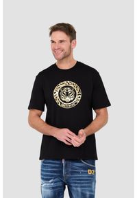 Just Cavalli - JUST CAVALLI Czarny t-shirt T-round Gold. Kolor: czarny #1