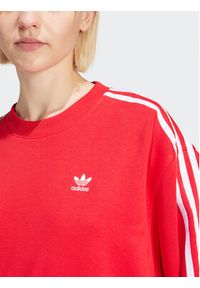 Adidas - adidas Bluza 3-Stripes IN8487 Czerwony Oversize. Kolor: czerwony. Materiał: bawełna #6