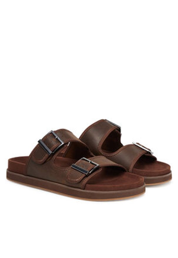 Aldo Klapki Sunnyside 13963586 Brązowy. Kolor: brązowy. Materiał: skóra