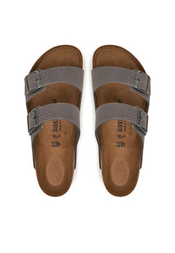 Birkenstock Klapki Arizona 1027046 Szary. Kolor: szary. Materiał: zamsz, skóra