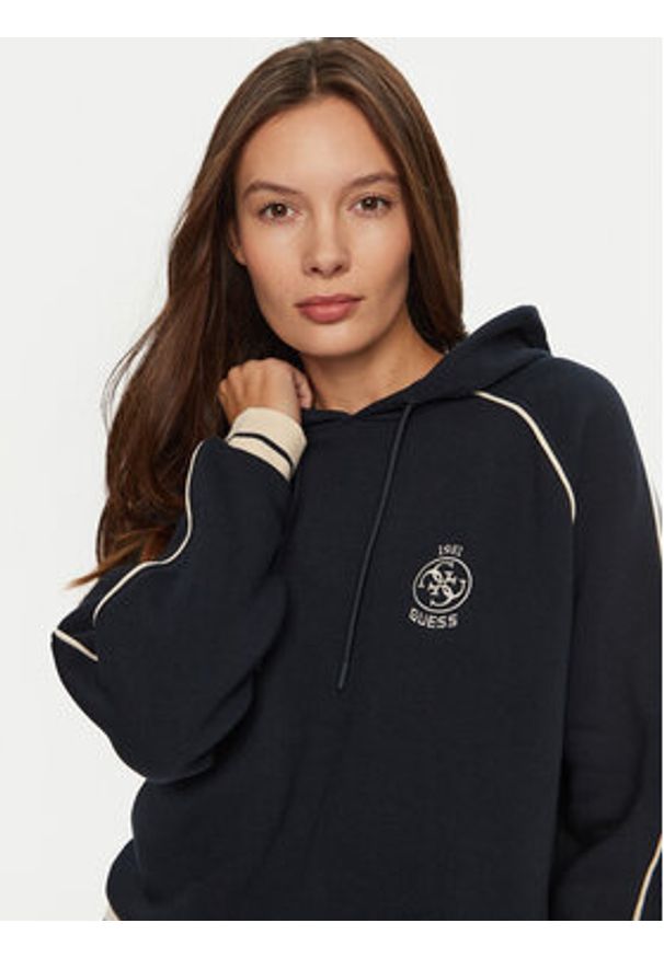 Guess Bluza V4BQ05 KCHU1 Granatowy Regular Fit. Kolor: niebieski. Materiał: syntetyk