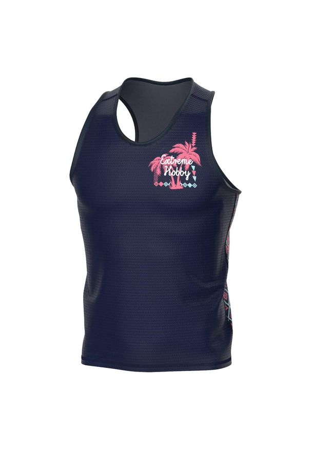 Koszulka sportowa bez rękawów męska Tank top EXTREME HOBBY TROPIC. Kolor: niebieski. Materiał: elastan, poliester. Długość rękawa: bez rękawów. Styl: sportowy