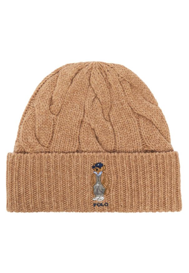 Polo Ralph Lauren Czapka 455981433003 Brązowy. Kolor: brązowy. Materiał: wełna