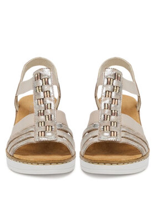 Rieker Sandały V3822-90 Srebrny. Kolor: srebrny. Materiał: syntetyk, materiał