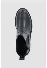 Liu Jo Sztyblety skórzane SF1101P010222222 damskie kolor czarny na platformie. Nosek buta: okrągły. Kolor: czarny. Materiał: skóra. Obcas: na platformie #3