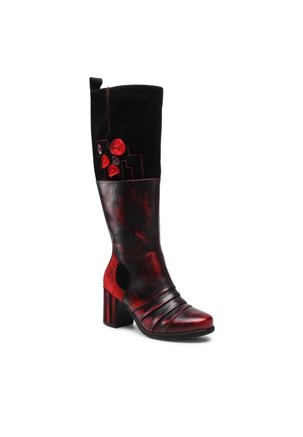 Kozaki Maciejka 04676-08/00-3 Czarny/Czerwony. Kolor: czarny. Materiał: skóra