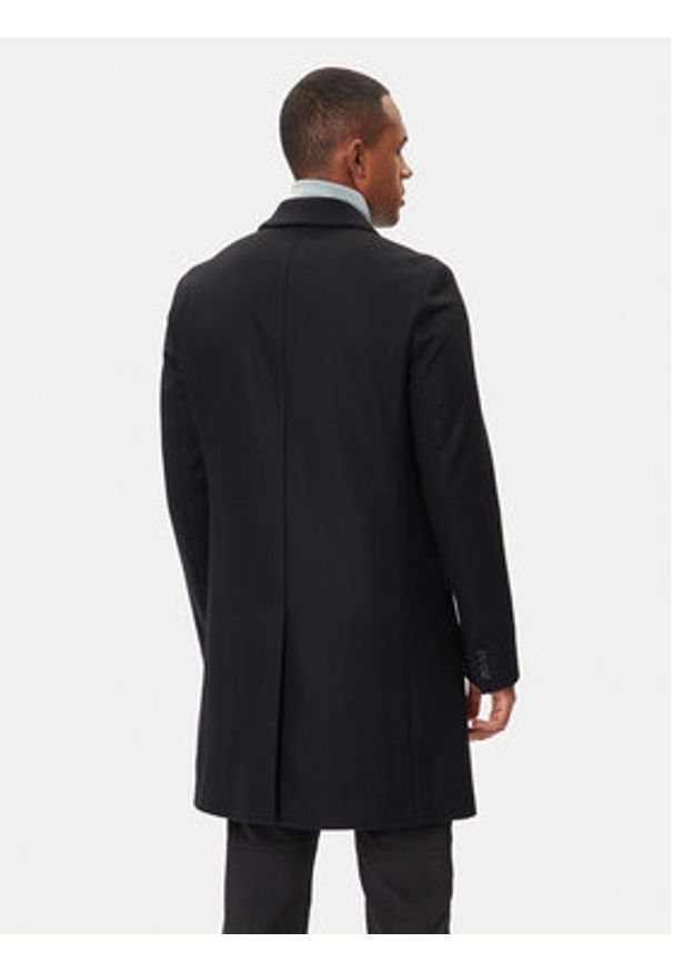 Hugo - HUGO Płaszcz wełniany Migor2541 50546528 Czarny Slim Fit. Kolor: czarny. Materiał: wełna