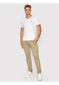 Polo Ralph Lauren T-Shirt 710671453008 Biały Slim Fit. Typ kołnierza: polo. Kolor: biały. Materiał: bawełna #4
