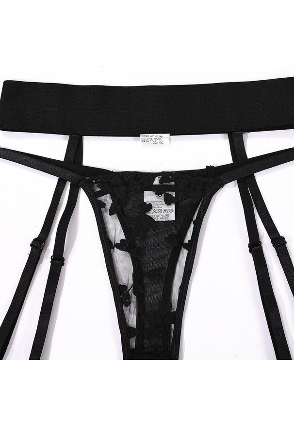 Intica - Komplet bielizny koronkowy z kokardkami Walentina. Kolor: niebieski. Materiał: koronka. Wzór: koronka