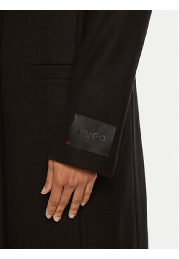 Hugo Płaszcz wełniany Mojeni 50526199 Czarny Regular Fit. Kolor: czarny. Materiał: wełna