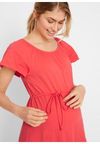 Sukienka ciążowa z bawełny organicznej bonprix koralowy. Kolekcja: moda ciążowa. Kolor: czerwony. Materiał: bawełna #3