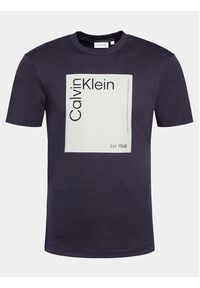 Calvin Klein T-Shirt Square Logo K10K112503 Granatowy Regular Fit. Kolor: niebieski. Materiał: bawełna #3