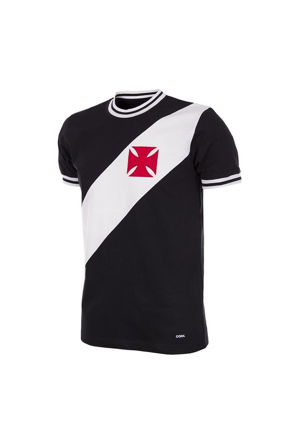 COPA FOOTBALL - Camisola de Futebol Retro Vasco da Gama 1970 Manga Curta. Kolor: czarny. Sport: piłka nożna