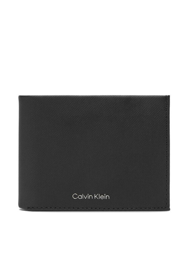 Calvin Klein Portfel męski Ck Must Comp Trifold W Coin & Ca LV04D1045G Czarny. Kolor: czarny. Materiał: skóra