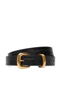 Calvin Klein Pasek Damski Bombay Strap Croc 25Mm Belt LV04F7056G Czarny. Kolor: czarny. Materiał: skóra