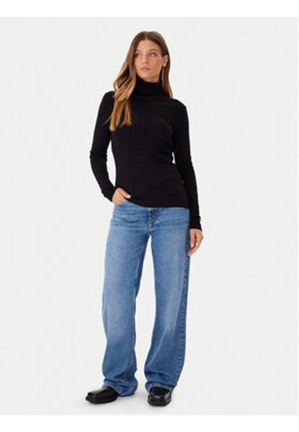 JOOP! Jeans Golf Kaisha 30049305 Czarny Slim Fit. Typ kołnierza: golf. Kolor: czarny. Materiał: wiskoza