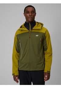 4f - 4F Kurtka softshell wiatroodporna membrana 8000 męska - khaki XL. Kolor: oliwkowy, brązowy, wielokolorowy. Materiał: softshell. Długość: długie #1