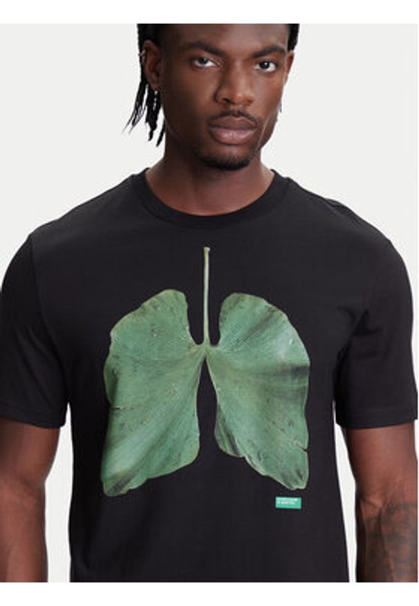 United Colors of Benetton - United Colors Of Benetton T-Shirt 3BL0U10AG Czarny Relaxed Fit. Kolor: czarny. Materiał: bawełna
